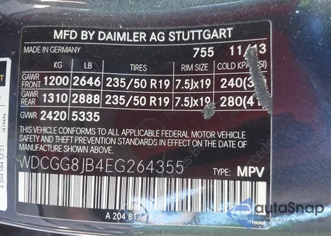 2014 Mercedes-Benz Glk 350 4Matic z USA, uszkodzony, nr VIN WDCGG8JB4EG264355